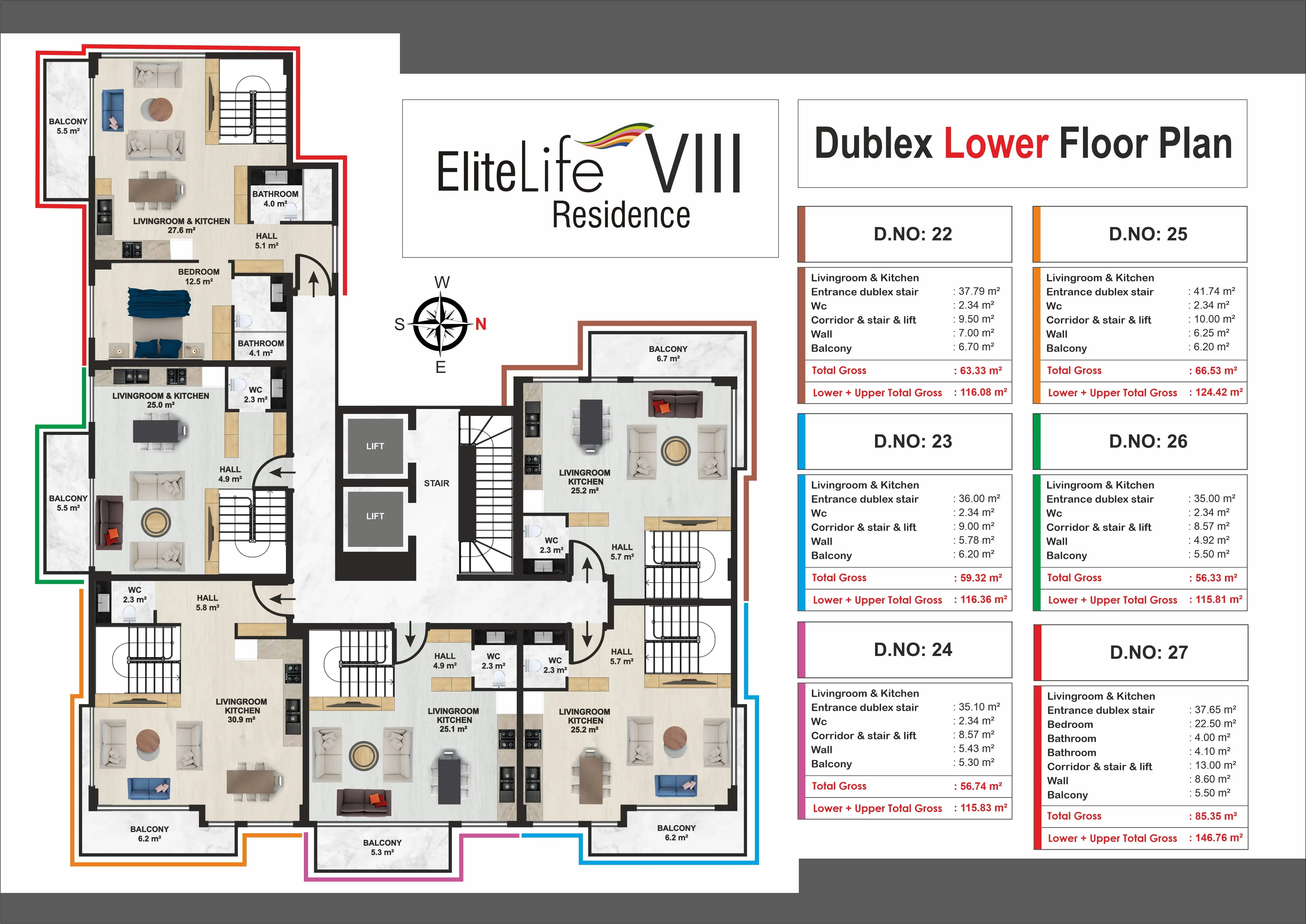 Elite Sinerji Life VIII Dublex Lower Plan FloorPlan